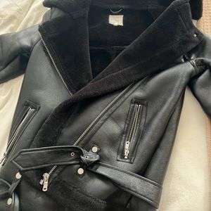 AVEC LES FILLES BLACK LEATHER JACKET